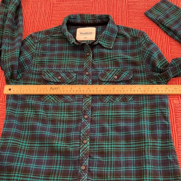 Windriver Women's small Plaid Button Down Shirt - Teal and purple - Picture 3 of 13